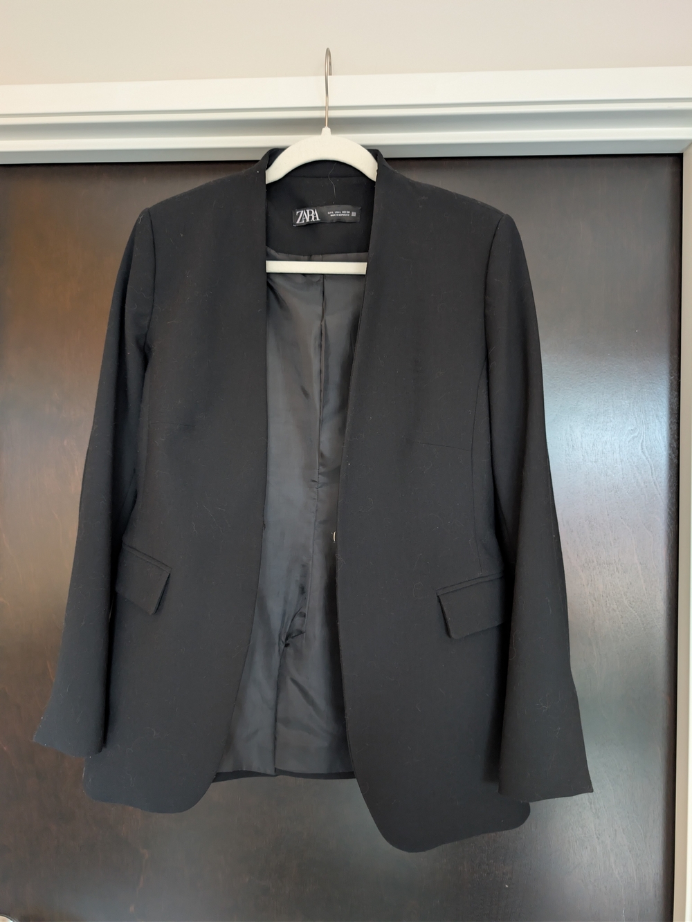 Zara Black Open-Front Blazer Jacket
